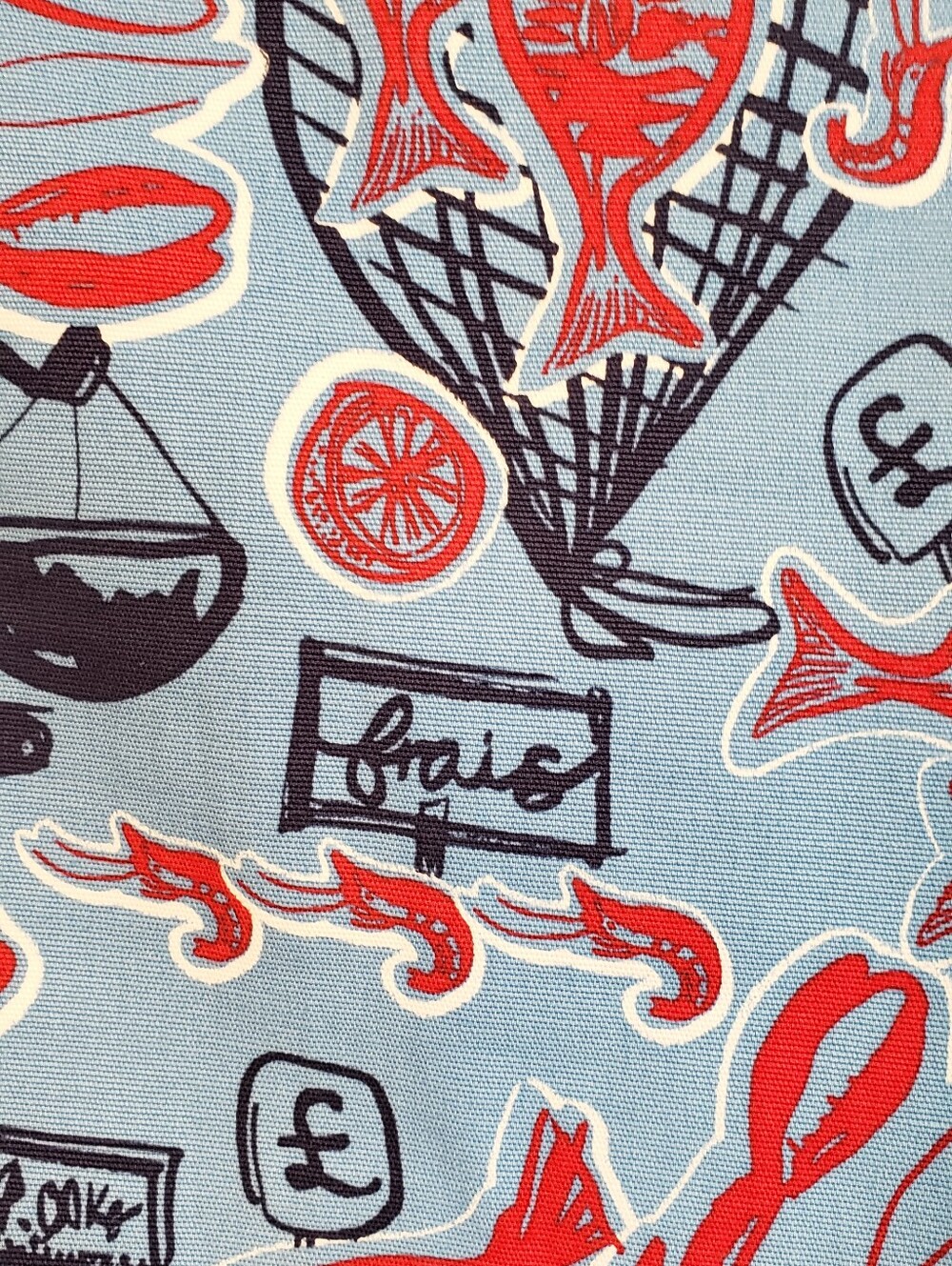 Talbots Red and Light Blue Fish Print Skirt - Picture 2 of 3